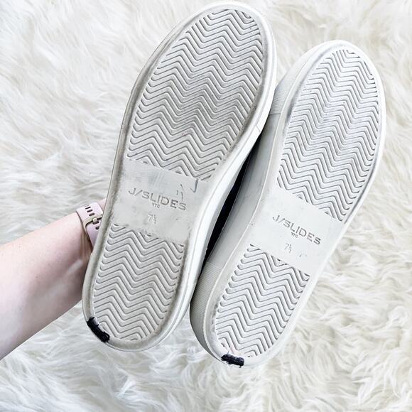 J/SLIDES Acer Blue Velvet Slip-On Platform Sneakers - Picture 6 of 7